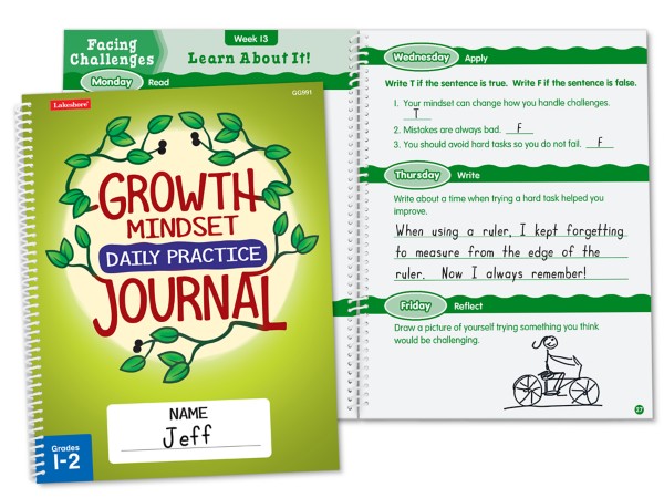 Lakeshore Growth Mindset Daily Practice Journal, Grades 1 to 2